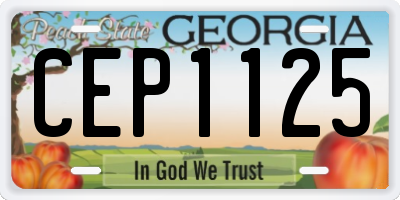 GA license plate CEP1125
