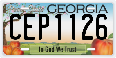 GA license plate CEP1126