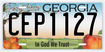 GA license plate CEP1127