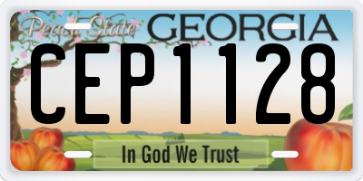 GA license plate CEP1128