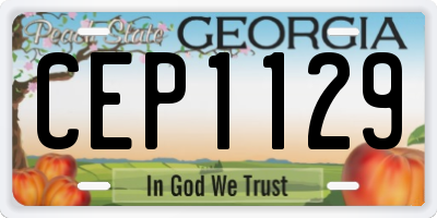 GA license plate CEP1129