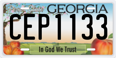 GA license plate CEP1133