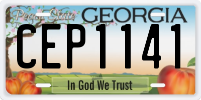 GA license plate CEP1141