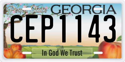 GA license plate CEP1143