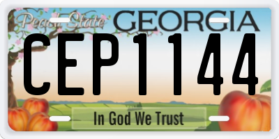 GA license plate CEP1144