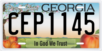 GA license plate CEP1145