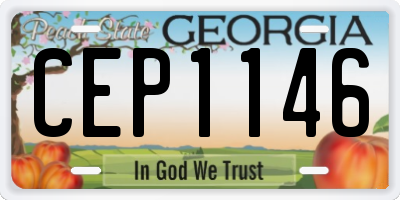 GA license plate CEP1146
