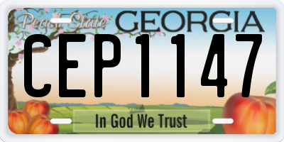 GA license plate CEP1147