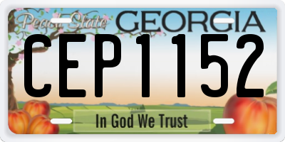 GA license plate CEP1152