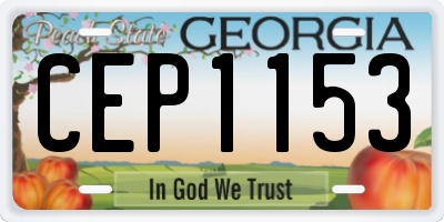 GA license plate CEP1153