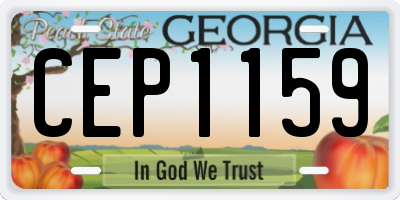 GA license plate CEP1159