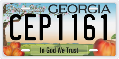 GA license plate CEP1161
