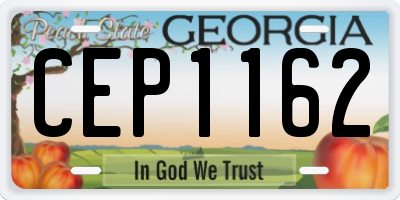 GA license plate CEP1162