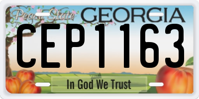 GA license plate CEP1163