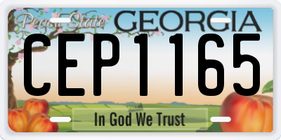 GA license plate CEP1165
