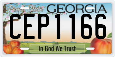 GA license plate CEP1166