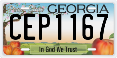 GA license plate CEP1167