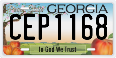 GA license plate CEP1168