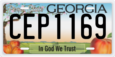 GA license plate CEP1169