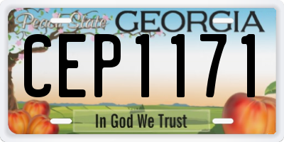GA license plate CEP1171
