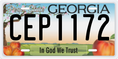 GA license plate CEP1172