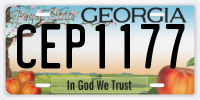 GA license plate CEP1177