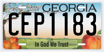 GA license plate CEP1183