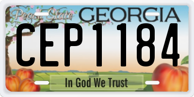 GA license plate CEP1184
