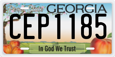 GA license plate CEP1185