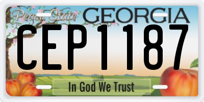 GA license plate CEP1187