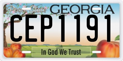 GA license plate CEP1191