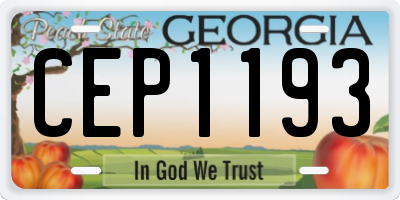 GA license plate CEP1193