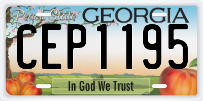 GA license plate CEP1195