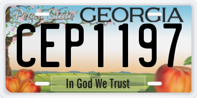 GA license plate CEP1197