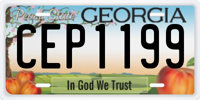 GA license plate CEP1199