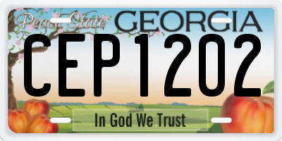 GA license plate CEP1202