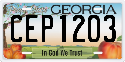 GA license plate CEP1203