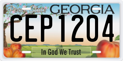 GA license plate CEP1204