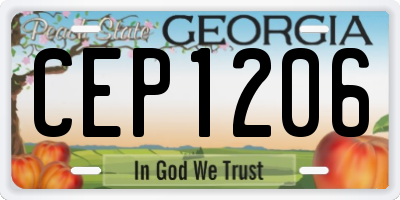 GA license plate CEP1206