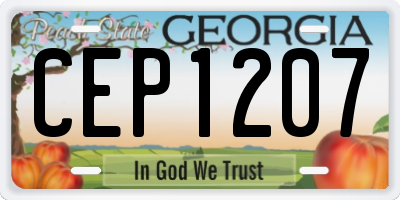 GA license plate CEP1207