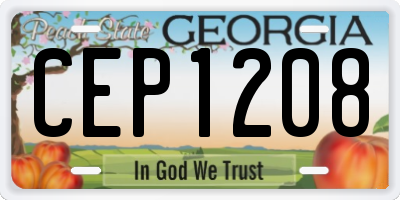 GA license plate CEP1208