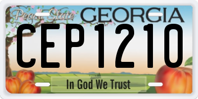 GA license plate CEP1210