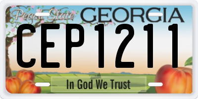 GA license plate CEP1211