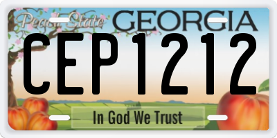 GA license plate CEP1212