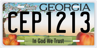 GA license plate CEP1213