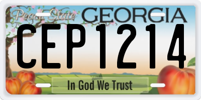 GA license plate CEP1214