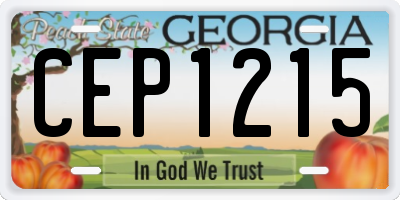 GA license plate CEP1215