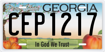 GA license plate CEP1217