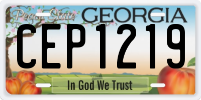 GA license plate CEP1219