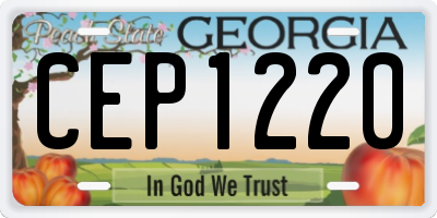 GA license plate CEP1220